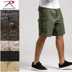 新品未使用roth-024　カーゴパンツ 迷彩 メンズ ハーフパンツ ミリタリー ロング丈 短パン ショートパンツ 無地 カーキ カジュアル ROTHCOロスコ
