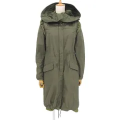 タグ付美品 モンクレール MONCLER 2014年商品 LAVAL フリル袖 フリル襟 ダウン モッズコート 00 レディース XS カーキ