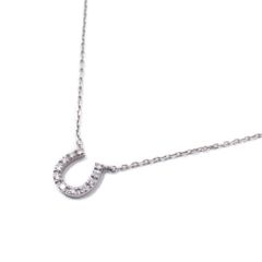 ete エテ ホースシュー 馬蹄 ネックレス PT850/PT900/ダイヤモンド0.03ct 461075【いおき質店】