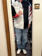 BROOKS&DUNN ウエスタンシャツ カントリーミュージャック 長袖 シャツ ホワイト ブラック レッド USA製 サイズL A-1034