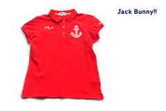[Limited-time sale until the end of May] JACK BUNNY Used Marine Motif Short-Sleeved Polo Shirt Women's Golf Wear 2