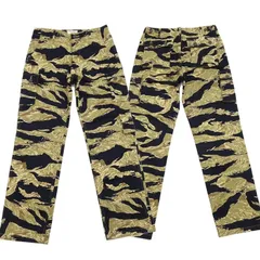 バズリクソンズ ゴールドタイガーストライプ トラウザーズ Buzz Ricksons ミリタリーカーゴパンツ BR42502 迷彩 119) BLACK カーキ×黒