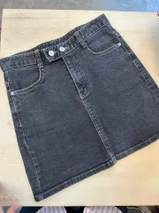 M ) ブラックデニム ミニ デニム スカート
