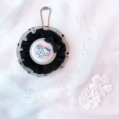 ハンドメイド　両面マタニティマーク　チュールロゼット　ブラックxブラック　完成品