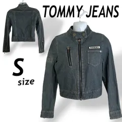 TOMMY JEANS トミージーンズ レディース デニムジャケット S ジージャン ライダース ショート丈 224-611401-050 ブルー系 (B30)★