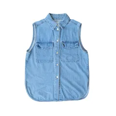 H&M ノースリーブ デニムシャツ DENIM SHIRT ビッグシルエット サイズM