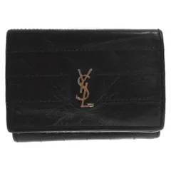 SAINT LAURENT PARIS (サンローランパリ) Monogram Tiny wallet モノグラム タイニーウォレット 3つ折り財布 ブラックのサムネイル