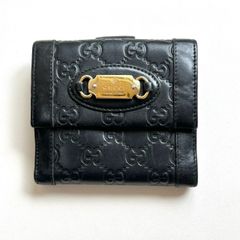 GUCCI ブラック GGパターン 二つ折り財布 - メルカリ