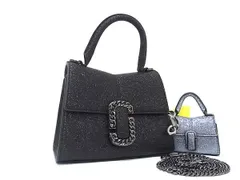 ■極美品■ MARC JACOBS マークジェイコブス ギャラクティック グリッター  2WAY ハンドバッグ ショルダー ブラック系 FP5927のサムネイル