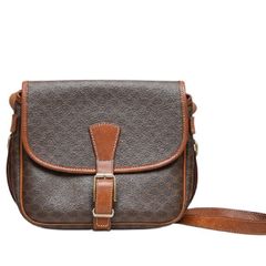 CELINE　セリーヌ　マカダム柄フラップショルダーバッグ　M92　8054000209002