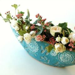 花瓶 花びん おしゃれ 口が広い デザイン フラワーベース 花器 陶器のベース ボルLB
