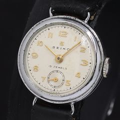 SEIKOセイコー Sマーク 手巻き15石 スモセコ 鶴印 レディース 腕時計