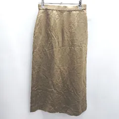 ◇ ⊂ BEAUTY & YOUTH UNITED ARROWS 光沢感 ひざ下丈 タイト スカート サイズS キャメル系 レディース E  【1412260018418】