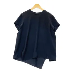 ENFOLD　ネイビー　変形半袖トップス 美品✨ENFOLD ギャザートップス 半袖 カットソー ネイビー 38