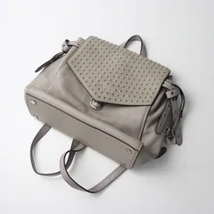 マイケルコース MICHAEL KORS Bristol Medium Studded Leather Backpack スタッズ レザー  バックパック /ベージュ系【2400014271256】