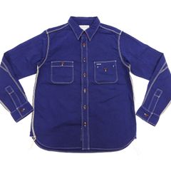 SJCBS24-HB サムライジーンズ セルヴィッチヘリンボーン ワークシャツ Samurai Jeans 硫化染め 長袖シャツ インクブルー 新品