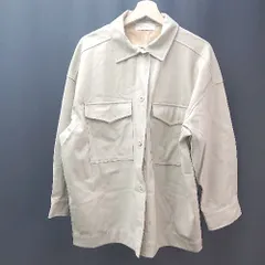 ◇ select MOCA セレクト モカ フロントボタン レザー 胸ポケット 長袖 ジャケット サイズF ベージュ レディース E  【1308290067123】