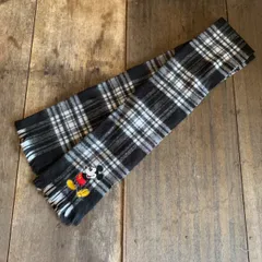 ヴィンテージ チェック柄 ディズニー ミッキーマウス マフラー 昭和レトロ
