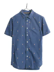 【お得なクーポン配布中!】 ノースフェイス 総柄 半袖 シャツ メンズ S / The North Face アウトドア 総柄シャツ マチ付き ポケット付き コットン キャンプ モノグラム