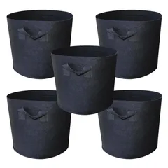 Studio Curtain 不織布 ポット プランター 園芸 フェルト 深型 布鉢 ガーデニング 野菜 家庭菜園 ベランダ菜園 5枚入 花 野菜 栽培 (10ガロン) [10ガロン]