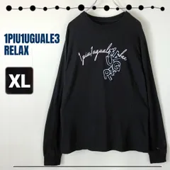 1PIU1UGUALE3 RELAX/ウノピゥウノウグァーレトレ リラックス★ロンT/ロングスリーブTシャツ★プリント&アップリケロゴ★JPNメンズXL   #2503M048