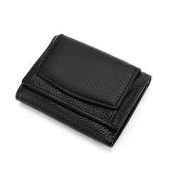 【新着商品】小さい財布 コンパクト財布 三つ折り財布 ミニ財布 牛革 レディース 財布 高級ギフトBOX付き たくさんの愛を込めて メッセージカード付き (ユナワークス)] オリジナル刻印入り [YUNAworks (ブラック)