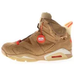 NIKE (ナイキ) ×トラヴィススコット エアジョーダン6 ブリティッシュカーキ ハイカットスニーカー ブラウン US10/28.0cm  DH0690-200