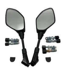 バイクミラー 左右1セット 10mm 8mm ネジ 付き 車検基準内 HONDA カブ YAMAHA KAWASAKI PCX ktm cb1100 マフラー xsr155 カスタム アクシスz リアキャリア ナットぶれーかー ハイサイダー [LR 1セット]