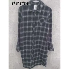 ◇ chocol raffine robe チェック 長袖 膝丈 シャツワンピース サイズM ブラック ホワイト グレー レディース 【中古】 【1101280002384】