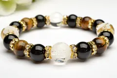 パワーストーン 天然石 ブレ ス四神ブレス 開運グッズ 開運アイテム タイガーアイ オニキス 水晶素彫 四神ブレス メンズ ブレスレット パワーストーン 天然石 _A557
