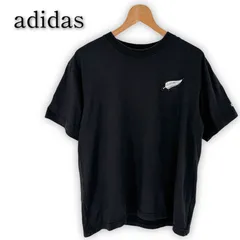 adidas アディダス オールブラックス 半袖Tシャツ M ブラック カットソー ワンポイント ロゴ入り メンズ 古着 ADIDAS ALL BLACKS