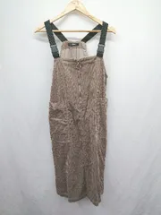 ◇ ⊇ w closet コットン100％ ジャンスカ ノースリーブ ロング ワンピース サイズフリー ブラウン系 レディース E  【1506130012115】