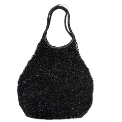 RE91【美品】アンテプリマ ワイヤーバッグ 手提げ PVC トート ハンド ブラック レディース