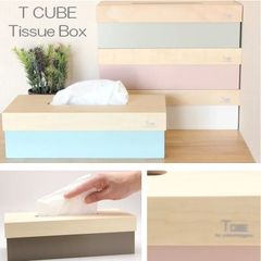 日本製 ティッシュケース ティッシュボックス ティッシュカバー 天然木材 木製 塗装 色付き アイボリー ピンク グレー スタイリッシュ かっこいい 高級 BOX かわいい スリム インテリア ギフト 新築 おしゃれ 新品 未使用 TISSUE BOX-C