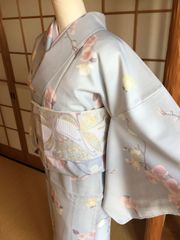 水色ぼかしに紫陽花 注染浴衣 多色 コーマ地 綿 - メルカリ