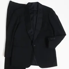 【ドンドン見直し】極美品●クリスチャンディオールムッシュ 襟シルク混 シングル フォーマルスーツ/セットアップ ブラック Fのサムネイル