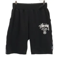 old stussy ハーフパンツ 刺繍ロゴ ブラック XL STUSSY - 【美品】ステューシー stussy スウェット ハーフパンツ