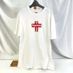 01w-1207 〇  Supreme シュプリーム Cross Box Logo Tee WHITE ホワイト 半袖Tシャツ Ｌサイズ USA製 コットン  【中古品】