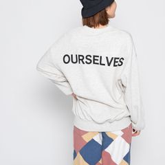 OURSELVESプリントビッグスウェットトレーナー