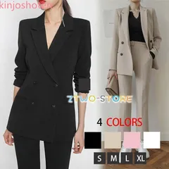 パンツスーツ レディース 2点セットパンツ黒スーツ 韓国風長袖 ジャケット＋パンツス一ツ夏物入園式スーツフォーマル パーティー 通勤結婚