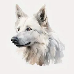 ステッカー 白犬 ホワイトジャーマンシェパード 横顔 シール 15cm ビニール 防水 いぬ イヌ おしゃれ 貼り付け インテリア 車用 バイク用 窓用 ノートパソコン t7670