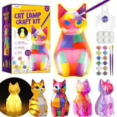 描ける 猫ランプ お絵描きキット 工作キット 手作りキット 動物ランプ 間接照明 子供 メイキングトイ 男の子 女の子 プレゼント おもちゃ
