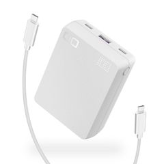 CIO モバイルバッテリー 大容量 20000mAh [世界最小級] PD 30W 小型 軽量 急速充電 3ポート パススルー iPhone 15 / 16 /Android/Macbook/Windows ノートPC SMARTCOBY TRI [ホワイト]