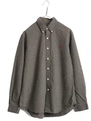 【お得なクーポン配布中!】 ラルフローレン オックスフォード 長袖 ボタンダウン シャツ メンズ L / 古着 ポロ 長袖シャツ ポニー刺繍 ワンポイント チェック コットン