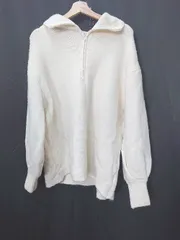 ◇ ⊇ mystic ミスティック ハーフジップ 長袖 ニット セーター サイズF ライトベージュ系 レディース E  【1507230000767】