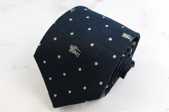 バーバリーズ ブランド ネクタイ ホースマーク ドット 小紋柄 シルク イングランド製 PO メンズ ネイビー Burberrys 【中古】