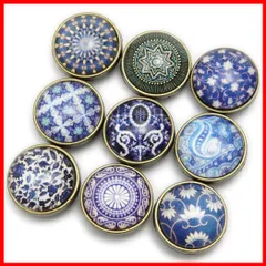 【在庫わずか】飾りボタン 18mm 633型 レザークラフト バネホック ハンドメイド (Eセット・9個)