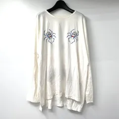 【中古】BACKBONE×AG by EXPERIMENT 両面刺繍ロンTee サイズ2 BB18SS-C10AG ホワイト[17]