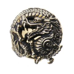 コンチョ 真鍮 竜 龍 ドラコン 東洋 銀 直径 約28ｍｍ レザークラフト 財布 ケース カスタムパーツ バッグ DIY パーツ 手芸 革財布 (真鍮 (BRASS))
