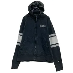 NIKE ロゴスウェット パーカー S ブラック ナイキ スポーツ ジップアップ ポケット付 古着卸 アメリカ仕入 a612-6704